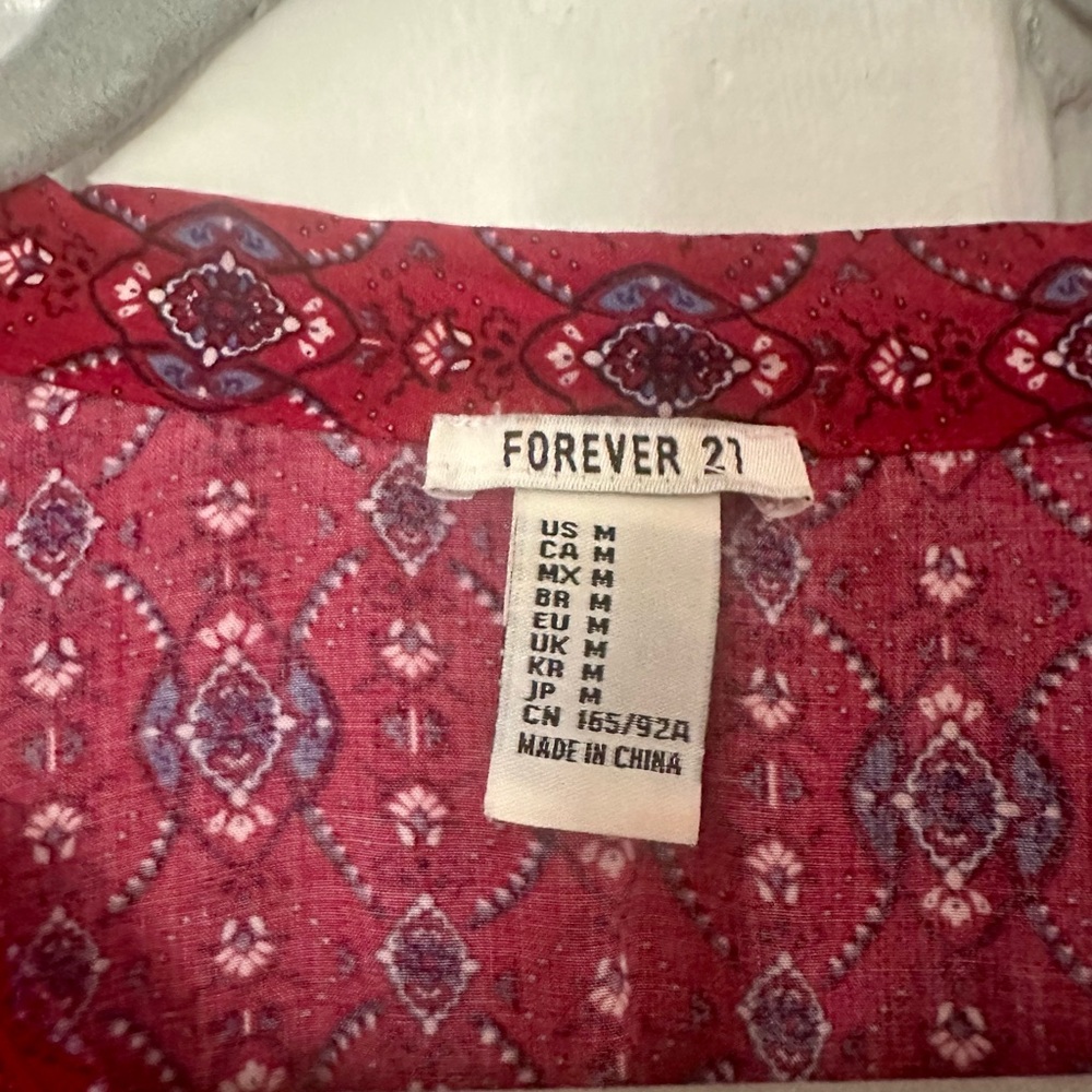 Red Patterned Women's Top - Picture 2 of 6